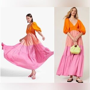 Staud Sz L Lightweight Meadow Nylon Maxi Dress - Worn Once